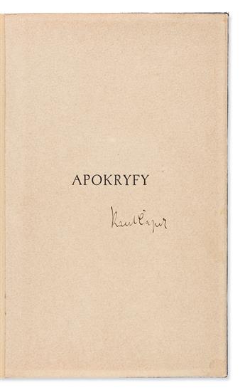 CAPEK, KAREL. Apokryfy. [Apocryphal Stories].